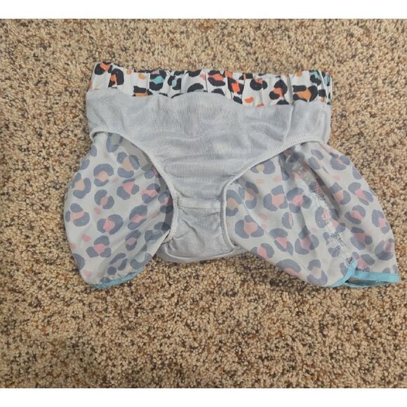 Okie Dokie Leopard Print Athletic Shorts with Blue Trim - Picture 4 of 4